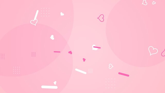 Floating hearts pattern on soft pink background