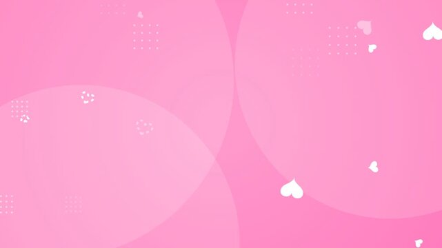 Floating white hearts on a soft pink background