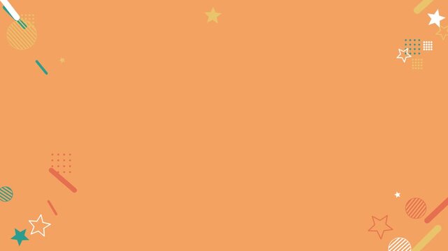 Abstract geometric shapes floating orange motion