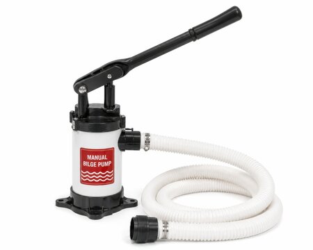 Manual tire inflator pump connected to car valve. Portable air compressor for vehicles and bikes with pressure gauge.