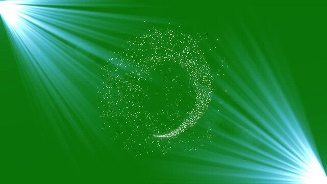 Glowing point sparkle line with white flying particles, fairy dust swirl, magic glitter trail, smooth light twinkle motion, doodle shimmer burst, optical flares ,green screen,  4k