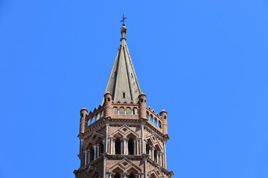 Bell tower of the Basilica of Saint-Sernin in the French city of Toulouse