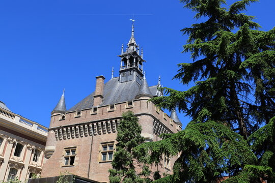 Donjon du Capitole in the city of Toulouse-The building, constructed in 1525, served as a storage facility for gunpowder and archives, France    