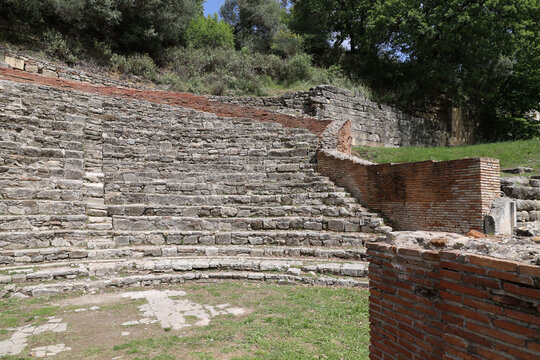 Remains of the Odeon on the north side of the Agora, Apollonia, Albania