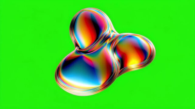 Animated black oil stain spreading on green screen background for chroma key compositing, liquid spill transition and video effects