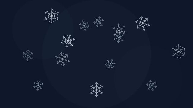 Falling Snowflakes Across Dark Night Sky Video.