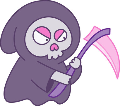 Quirky Grim Reaper with Scythe Spooky Character 