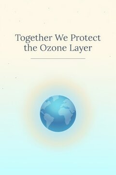 Together we protect the ozone layer with global efforts for environmental safety and awareness in the preservation of our planet. International Day for the Preservation of the Ozone Layer