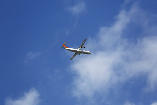 A TransAsia Airways ATR 72 Flies Overhead.