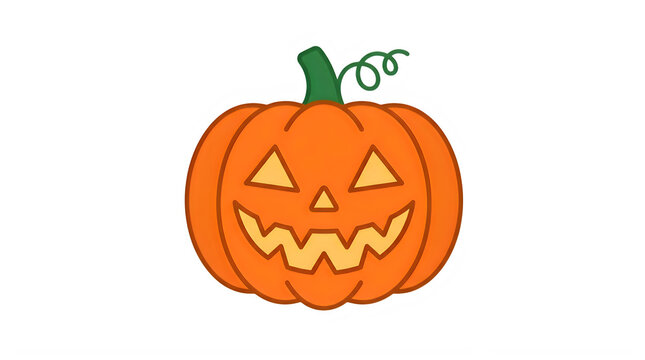 A cute pixel art style orange jack o lantern pumpkin for halloween celebrations isolated on transparent background