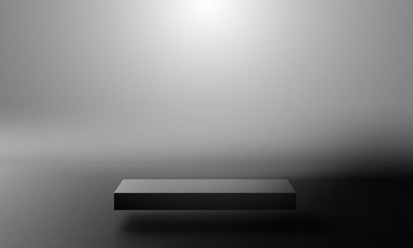 Minimal Dark Product Display Podium Stage Empty Space Luxury Technology Background 3D Render