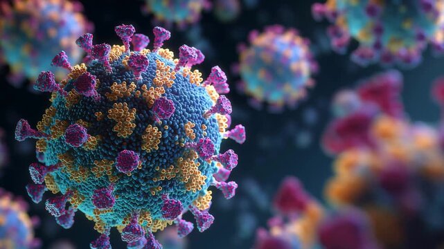 The detailed structure of the virus, highlighting its components and functions in a laboratory setting