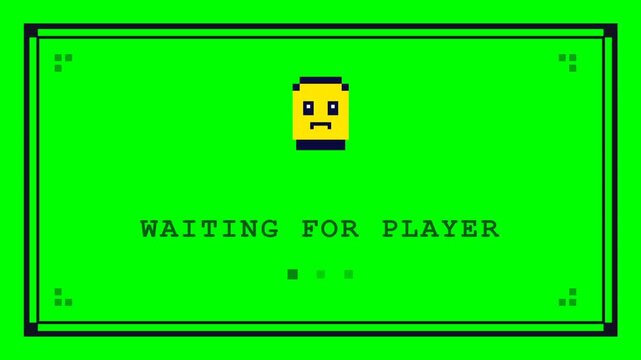 Retro Pixel Game Load Screen Waiting for Player.