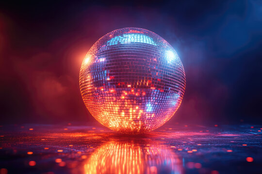 Professional Photo of Vibrant Disco Ball with Bokeh Effects
