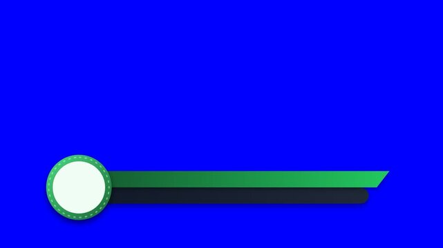 Green lower third banner with circular icon frame