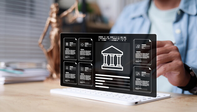 Digital legal document management with online case files, compliance, contract review, legal records, and law firm workflow system.