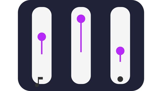 Audio equalizer sliders vector illustration for music control panel, sound levels mixer interface concept