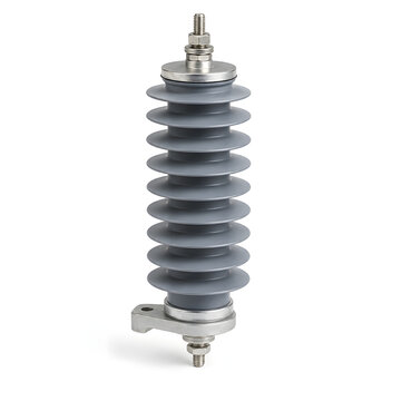 High Voltage Surge Arrester Isolated on White Background