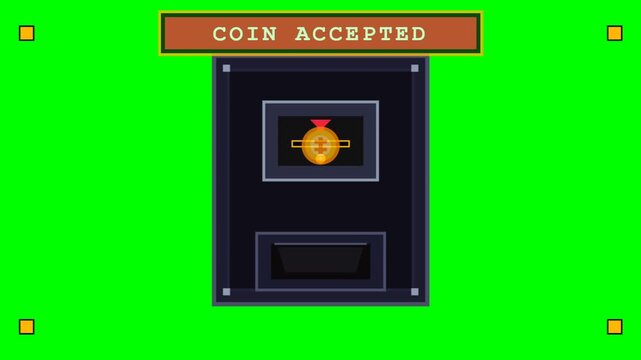 Retro coin accepted arcade frame sequence video.