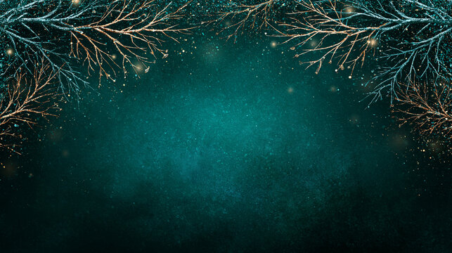High-end winter boutique banner with emerald elegance and premium seasonal retail glow