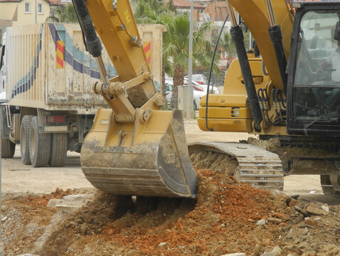 Bagger an einer Baustelle