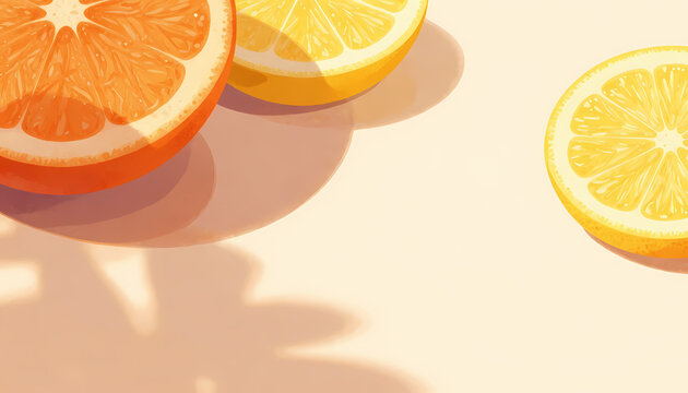 Late Summer Light With Citrus Colored Shadows