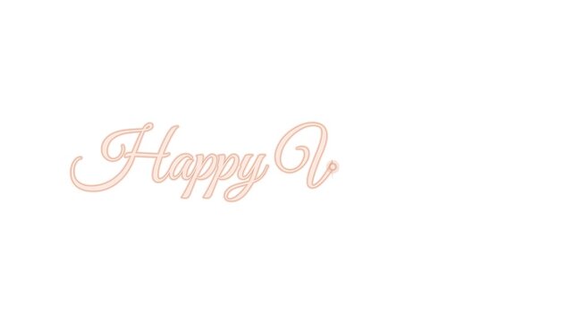 Animated happy wedding greeting with elegant cursive script