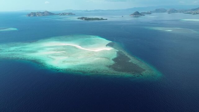 Aerial View of Mauwan Island Near Kelor Island in Labuan Bajo, Indonesia