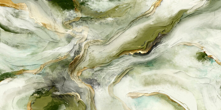 Organic modern abstract painting with flowing forms and soft layered brushstrokes