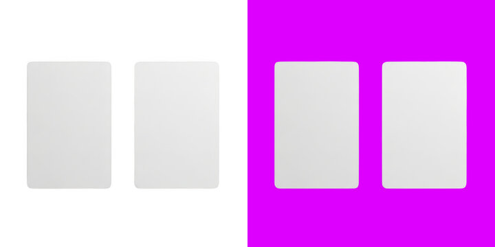 Two blank white rectangular cards with rounded corners side by side for design presentation or mockup display