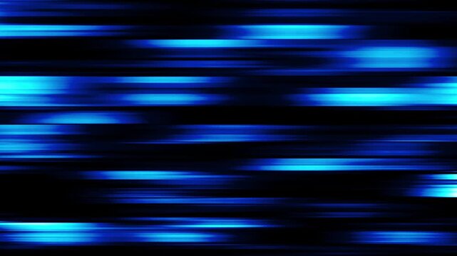 Abstract blue speedlines moving horizontally on black background seamless loop