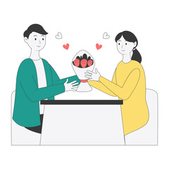Fototapeta premium Hand Drawn Romantic Couple. Vector Character Illustration.