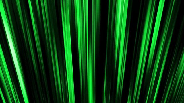 Video of abstract green vertical speedlines moving rapidly down on black background