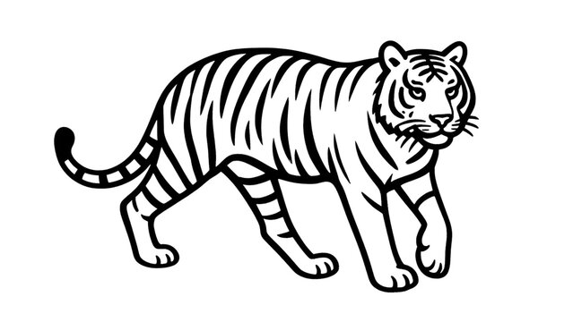 Tiger Animal Illustration Isolated on White Background