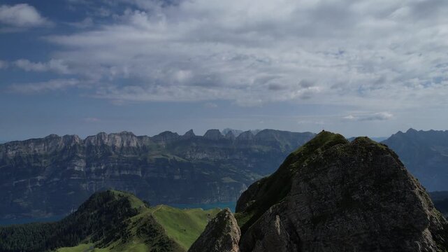 Perfect view to the Churfirsten the seven really fameous mountains in the Toggenburg Valley.