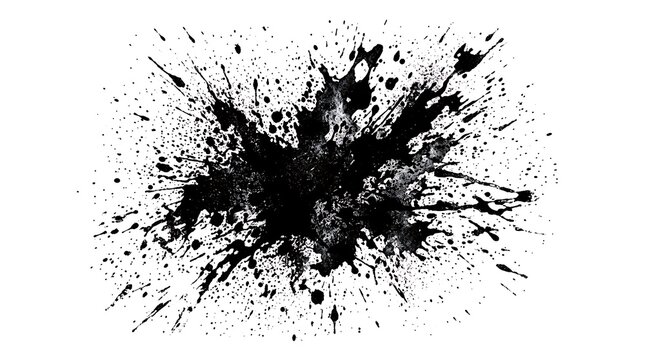 Abstract Black Ink Splatter Design Element.