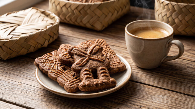 Dutch Speculaas Windmill Spiced Cookies with Espresso