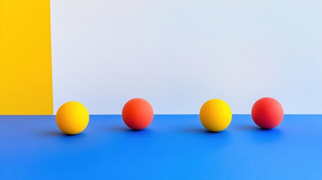 bouncing. Colorful bouncing balls leaving motion trails in a minimalist white room. lifestyle magazines, social media lookbooks, designed for lifestyle magazines and social media content.