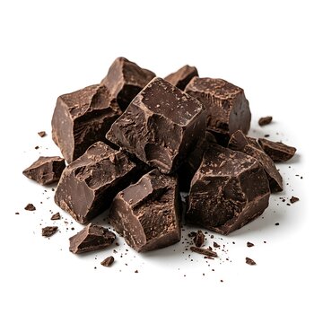 Pile of chopped dark chocolate chunks and pieces