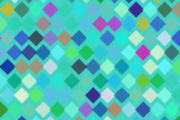 Colorful diamond pattern with blue green purple shades