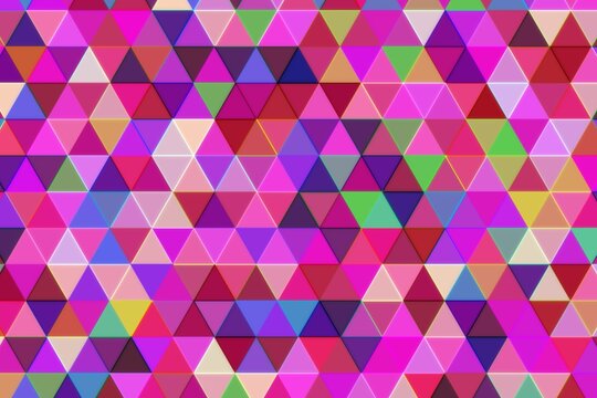 Colorful geometric mosaic of small triangles and hexagons