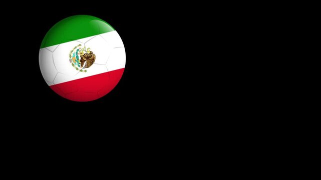 Bouncing Footballs with Mexican Flag Pattern on Black Background
