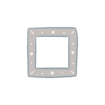 Cute Hand Drawn Square Frame Clipart, Colorful Decorative Border