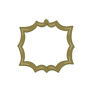 Decorative Vintage Style Frame Clipart, Hand Drawn Colorful Border