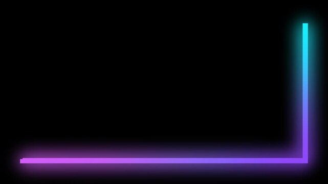 ピンクと水色のネオングラデーションラインフレームアニメーション動画背景 横長 16:9