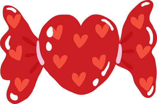 cute valentines heart love candy sugar food snack confectionery vector cartoon illustration
