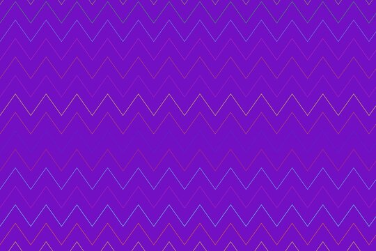Bright purple background with white zigzag and line patterns