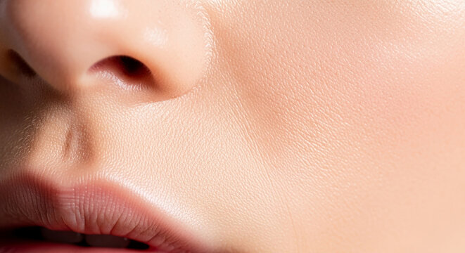 Extreme close-up of smooth skin texture with subtle lines and pores, representative of healthy, natural beauty and skincare.