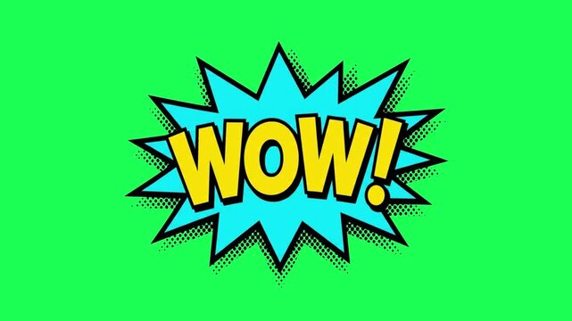 Comic book style speech bubble with the word wow