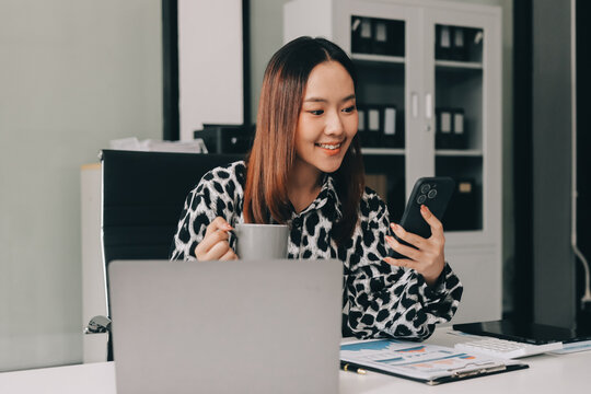 Asia people young adult woman bad day work hard bored data tired at office desk workplace think worry job tough stress asian workforce issue. Mid life crisis mental health illness sad labor effort.